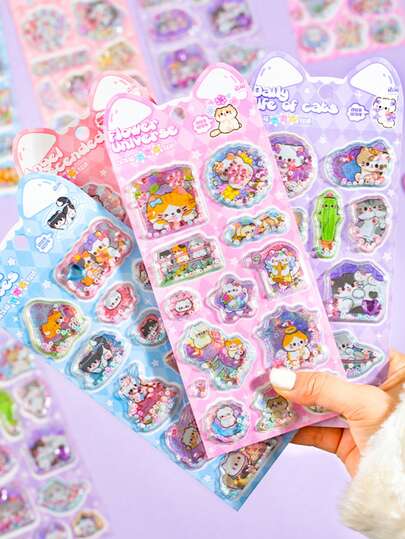 3D Stereo Modeling Shake Stickers, Shake-To-Relieve-Stress Stickers For Decorating Planners And Phone Cases. 3D Cute Candy-Style Stickers, 3D Cartoon Stickers, 3D Stickers For Valentine's Day Party Series, Student Rewards, Holiday Gifts, Cute DIY Phone Cases, Notebooks, Shake Stickers. 3D Embossed, Three-Dimensional Stickers Featuring Various Animals And Cartoon Designs, Reusable Plastic Stickers, Suitable For Crafts, Notebooks, Phone Accessories, Manuals, Diary Marking, Smooth Surface, Notebook Decoration, Fun Designs, And Durable Adhesive.