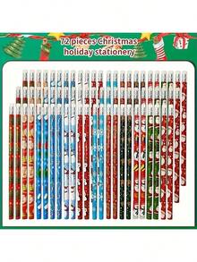 Christmas Style HB Pencil Custom Different Pattern On Pencil Body As Christmas Gifts For Student And ChildCartoon Cute High Value Christmas-Themed Wooden Stationery Pencil School Supplies Gift For Students - Multicolor - View 1