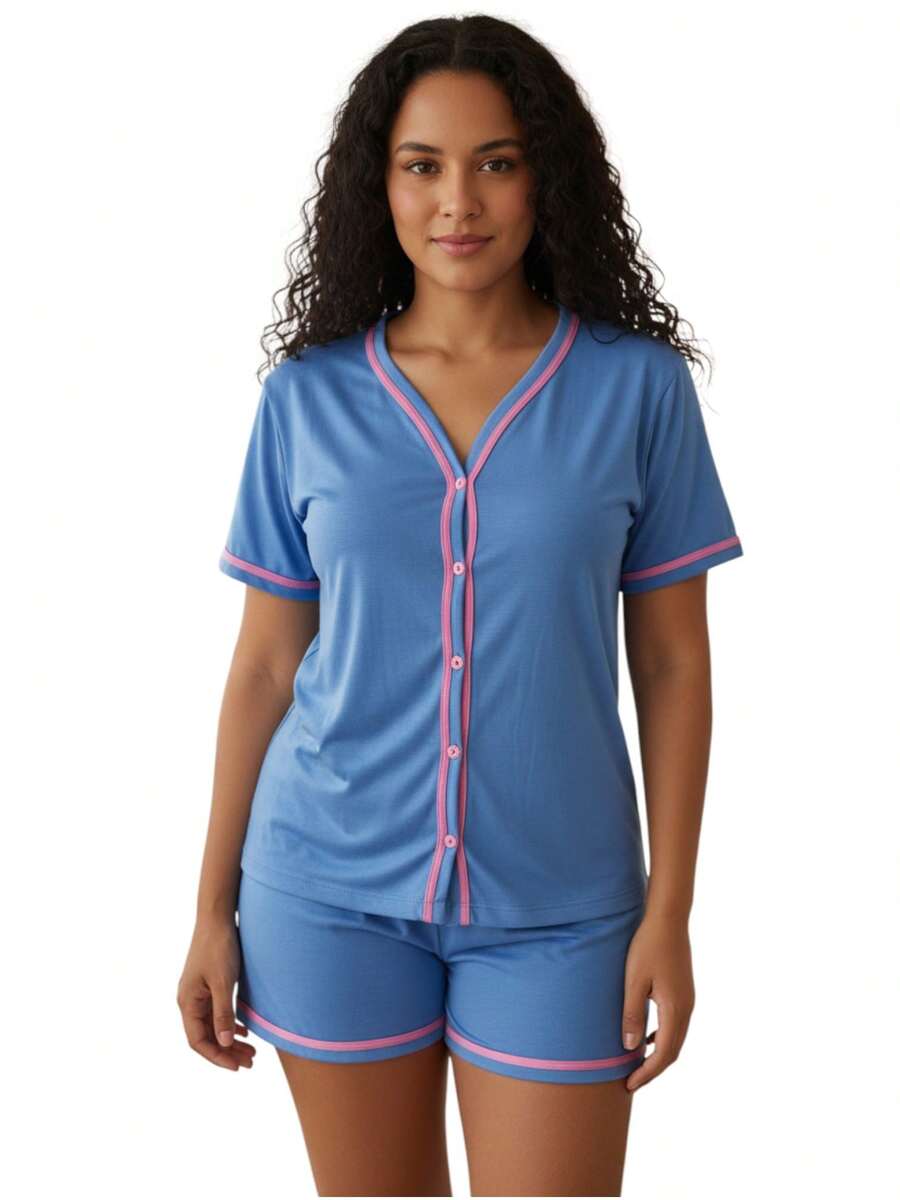 Maternity Sleepwear - Màu xanh lam - Xem 1