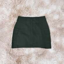 Women's Cargo Skirt With Star Rhinestone Shine - 軍綠色 - 查看 4