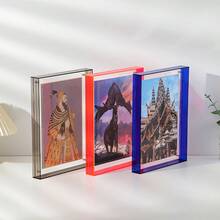 1个亚克力悬浮相框 - 可摆放在桌面或墙上，高透明度PMMA材质，多种尺寸可选，简约透明边框，适用于家居、办公室、照片墙 - 秋季装饰、节日礼物、工作空间必备、摄影佳品、优雅、圣诞节、感恩节、新年、冬季家居装饰 - 彩色 - 查看 11