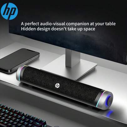  HP Compatible Wired/Wireless Speaker With 360-Degree Surround Sound And RGB Lighting Effects, Teardrop Shape For Enhanced Sound Transmission