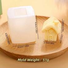 1pc New Creative Mini House Candle Silicone Mold, Winter DIY Candle Baking Silicone Mold