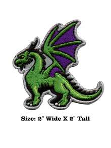 1pc Green Dragon Embroidered Iron On Patch - Multicolor - View 7