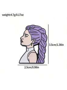 1pc New Badge, Cartoon Style Metal Badge Pendant, Emoticon, Pin, Brooch, DIY Button Craft - Multicolor - View 7