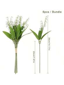 1/80 bông hoa linh lan trắng nhân tạo tinh tế - Trang trí tinh tế, chân thực và lâu dài cho đám cưới, nhà ở và không gian ngoài trời - Hoàn hảo cho ngày lễ tình nhân, kỷ niệm và những dịp đặc biệt - trắng - Xem 2