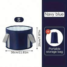 1个可折叠足浴盆，便携式旅行足浴盆，露营洗脚袋，家用足浴盆，旅行保温足浴袋，足浴桶