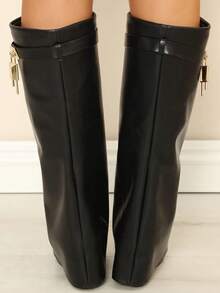 Over-The-Knee Boots For Women, New Autumn/Winter Slim High Heel Chunky Heel Fold-Over Boots