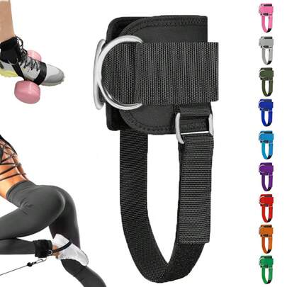 Correa de tobillo con cable para patadas de glúteos - Accesorio de cable de tobillo ajustable y cómodo con manguito de tobillo, apto para extensiones de piernas, flexiones y soporte de tobillo, unisex