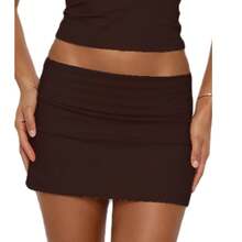 Fold Over Mini Skirts For Women Y2k Low Rise Bodycon Sweat Short Skirt Cute Going Out Micro Mini Skirt Beach Https://Img.Ltwebstatic.Com/V4/J/Spmp/2025/10/21/Cd/1761037484614245f061651888708ab53d98300c89.JpgVacation Club Streetwear - 棕色 - 查看 2