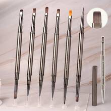 3 pièces Brosse à ongles pour liner français 3D, 1/6 pièces, gel UV, nettoyage, aérographe pour ongles, colle à ongles, poussière, art acrylique, jeux de brosses à ongles - Multicolore - Voir 1