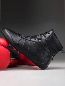 1 Pair Soft, Comfortable, Non-Slip Boxing/Wrestling Shoes For Training And Competition, Men's Professional Sports Shoes For Martial Arts, Fencing, Wrestling, MMA, Weightlifting, Squats, Suitable For Gym, Size 39-47