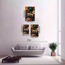 Framed 1pc Vintage Cassette Tape  Poster - Retro Abstract Wall Art With Green & Black Records, Perfect For Living Room, Office, Library, Bar, Or Cafe Decor - Ideal Gift For Birthdays, Holidays, And Special Occasions, Music Room Decor - Framed(Framed(框架)) - 查看 6