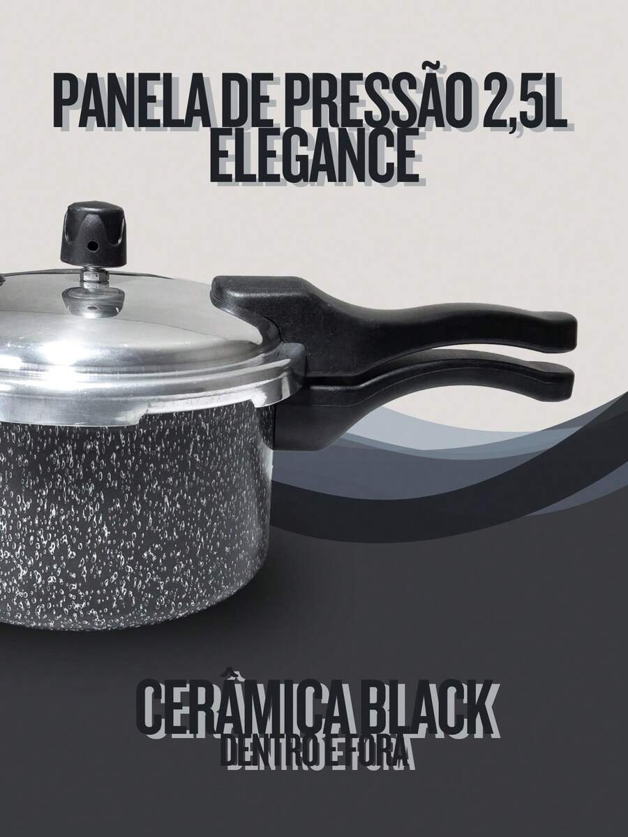 2.5 Liter Pressure Cooker External Closure Non-Stick Non-Stick Resistant Enhance Your Christmas - 陶瓷黑 - 查看 1