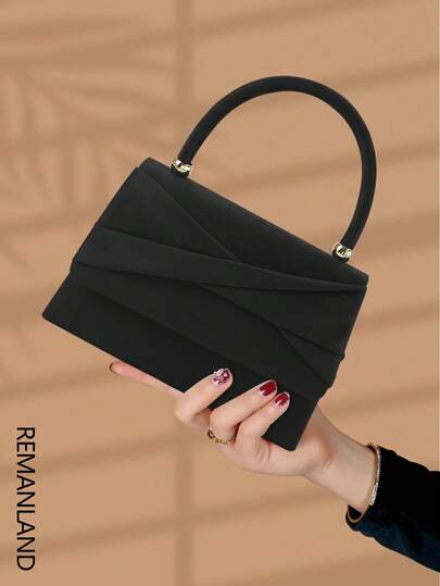 REMANLAND 1 Elegante e alla moda clutch in velluto con fiocco, elegante, lussuosa, glamour ed esquisita, borsa da sera per feste e matrimoni per donne, ragazze, studentesse e lavoratrici, ideale per feste, balli, cene di gala, matrimoni, perfetta anche come regalo per la migliore amica, si abbina perfettamente ad abiti da sera, da cerimonia, da laurea e da ballo