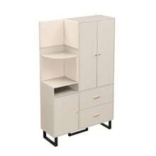 Kompaktgarderoben, Flurgarderobe, Dielenschrank Wandschrank Regal Diele & Flur Kleiderschrank mit gepolsterten Paneelen Schuhschrank, (BxHxT): 110x186x38 cm