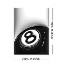 1/3 件无框黑星 8 球墙壁艺术海报帆布印刷极简主义酷炫城市街头艺术时髦画作适用于宿舍、客厅、卧室、现代家居装饰、男士礼物 - 彩色 - 查看 15