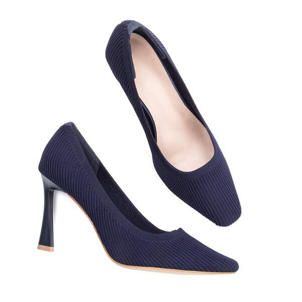 Frank Mully Damen Pumps mittlerer niedriger Absatz Fliegengewebter, bequemer Stoff