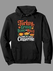 Men'S Funny Thanksgiving Turkey Gravy Beans & Rolls Graphic Hoodie - Humorous Casserole Print Pullover Sweatshirt With Hood, Long Sleeve Casual Fall Sweater For Themed Parties & Casual Attire, Holiday Outfit, Festive Apparel, Quirky Design, Soft Fabric, Durable Print, Holiday Hoodie, Food Lovers, Comedy Lovers, Turkey, Men'S Hooded Sweater, Graphic Hoodie Men, Men Hoodie For Men, Sweater For Men, Men'S Sweatshirt, Men Clothes,Fall Hoodies,Men's Fall Clothes,Street Wear,Halloween,Mens Hoodies,Y2k Clothes,Jesus Hoodie,Thanksgiving Day,Nightmare Before Christmas,Christmas - màu đen - Xem 1