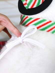 1pc New Christmas Snowman Costume For Large Dogs, Pet Apparel, Funny Autumn/Winter Outfit - White - View 4