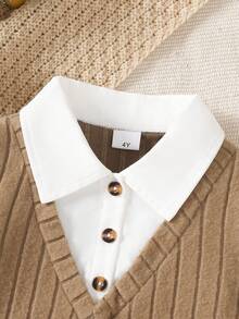 3 件套女童校园风格服装，拼色衬衫，格子裙，迷你包，适合 4-7 岁，春秋