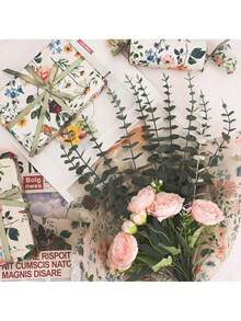 1张/10张/20张/50张野花图案薄纸，尺寸50*35厘米（19.7英寸*13.78英寸），适合DIY手工制作，红色罂粟花印花艺术装饰薄纸，非常适合派对礼物包装、生日礼物包装、花束包装、鞋子和衣服包装、礼品袋填充物，以及各种场合的装饰，如情人节、教师节、感恩节、母亲节、婚礼和生日礼物。 - 彩色 - 查看 6