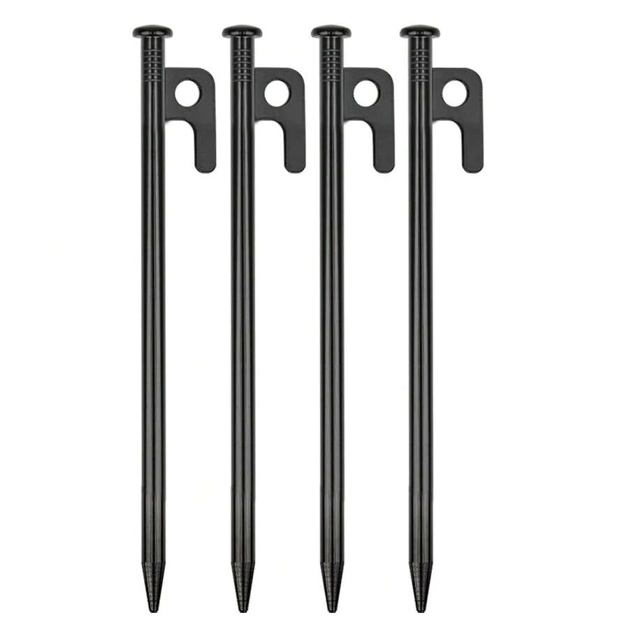 Tent Stakes Heavy Duty Metal Tent Pegs For Camping Steel Tent Stakes 8 Inch Unbreakable And Inflexible - Black - View 1