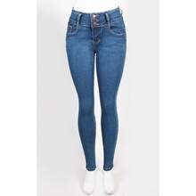 Women's Colombian Skinny Jeans - Rửa trung bình - Xem 4