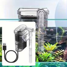 One Mini USB Powered Aquarium Filter Pump With External Waterfall Design - A Compact Aquarium Filter For Both Freshwater And Saltwater Aquariums, Easy To Install, Electricity-Free, Durable And Portable, Suitable For Home, Office Or Outdoor Use. Aquarium Filter Pump, Home Waterfall, Modern Aesthetics, Transparent Design, Aquarium Filtration System - Multicolor - View 6