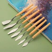 3/7pcs Stainless Steel Oil Painting Knives Artist Crafts Spatula Palette Knife Oil Painting Mixing Knife Scraper Multifu Art Tools - one-size - View 16