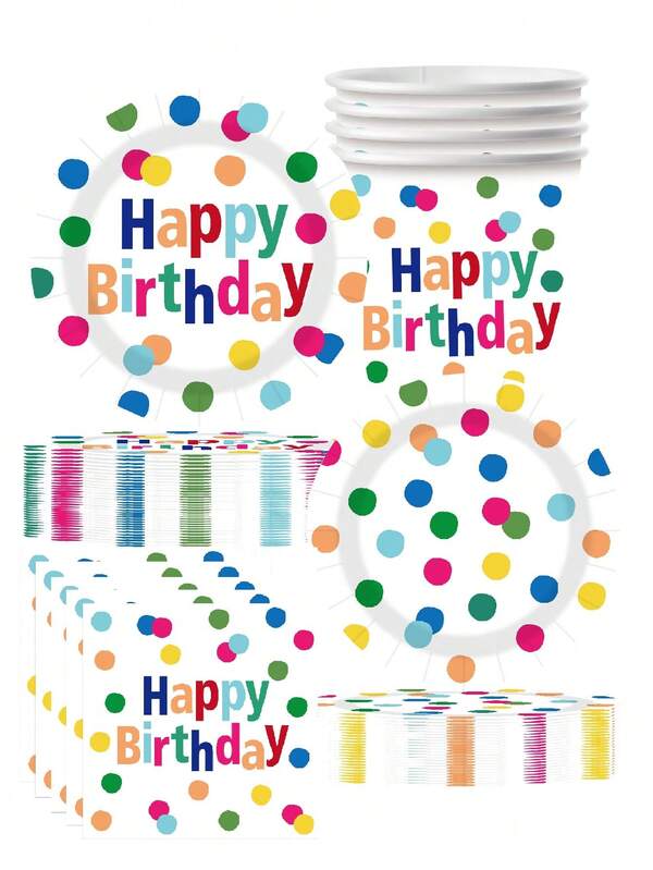 10pcs Birthday-Themed Tableware Set For Festive Parties And Picnics Includes Paper Plates, Cups And Napkins Essential For Camping And Travel Birthday Party Supplies Atmosphere Decoration Props