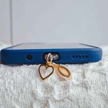 A Minimalist Golden Charm Phone Dust Plug Featuring The 26 Letters Of The Alphabet And A Heart Shape - A-Z Letter Pendant Stylish Heart-Shaped Charging Port Dust Cover, Compatible With Iphone/Type-C Interface, Perfect For Birthday And Holiday Gifts. - Multicolor - View 12