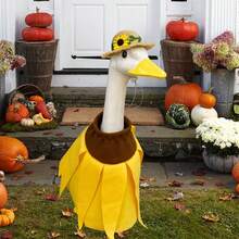 Spring Porch Goose Outfit Cute Dress With Straw Hat For Lawn Goose Statue, Patio Decoration - 彩色 - 查看 3