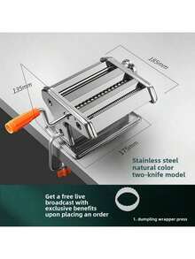 6-Setting Adjustable Thickness Stainless Steel Manual Pasta Maker, Suitable For Spaghetti, Fettuccine, And Lasagna Noodles - Multicolor - View 14