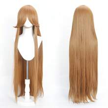YEWELL 40-Inch Wig, Available In Gold, Red, Pink, Black, White, Gray, Ginger, Extra Long Straight With Bangs, Suitable For Women, Made Of Heat-Resistant Synthetic Fiber, Ombre Wig, Cosplay Wig, Colorful Wig For Party, Halloween, Christmas, Alipearl Wig, Affordable Wig