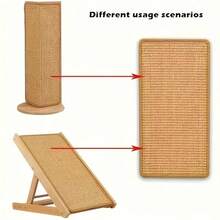 1PC Sisal Cat Scratching Pad With Hook And Loop, A Durable, Scratch-Resistant, Wall-Mounted Pet Pad Suitable For Sofas, Table Legs, Beds, Walls, And More. Perfect For Cat Lovers. - Multicolor - View 12