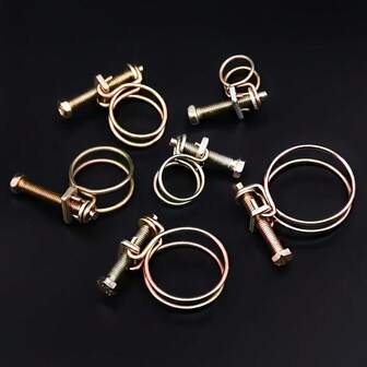 42-delars justerbara slangklämmor i metall, runda rörklämmor för VVS och fordonsbruk