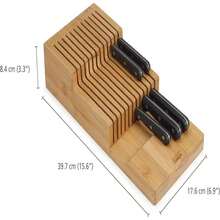 Joseph Joseph DrawerStore Compact Knife Organizer, Holds Up To 9 Knives, Kitchen Organization &Amp; Drawer Storage, Bamboo - MàuC - Xem 4