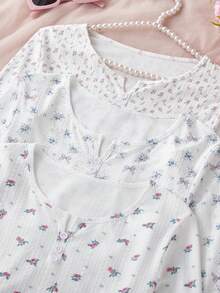 3件套女士印花舒适休闲长袖上衣，秋冬服装 - 彩色 - 查看 4