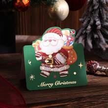 27/18pcs Assorted Elegant Christmas Gold Foil Greeting Cards, Random Style, Perfect Gift For Friends And Family, Merry Christmas - متعدد الألوان - مشاهدة 7