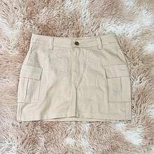 Women's Cargo Skirt With Star Rhinestone Shine - 米色 - 查看 4