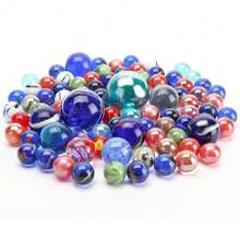 Pequeñas canicas coloridas de cristal, 80 unidades, juego para niños, 15 mm, canicas para máquina de juegos, decoración de plantas, pista de canicas - Multicolor - Ver 1