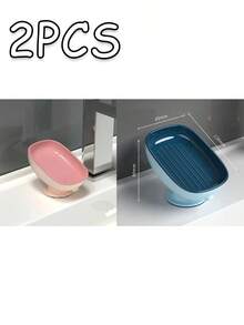 Leichte und luxuriöse Seifenaufbewahrungsbox, mit starken Saugnäpfen, die stabil und langanhaltend sind, und einem integrierten Ablaufdesign, geeignet zum Aufbewahren von Seife im Badezimmer