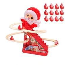 Izengate 圣诞节新款儿童玩具，益智游戏，2 种模式 - 灯光和音乐/静音，有趣的轨道攀爬玩具，自动攀爬轨道滑梯玩具，圣诞老人爬梯玩具，男孩女孩的最佳生日圣诞节万圣节新年礼物（不含电池）
