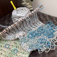 新品上市 20/30/50/60/70/100个方形记号扣 - 随机颜色 方形记号扣 钩针锁针计数器 缝纫工具、编织用品，适合初学者和老年人的理想礼物 - 藍色系 - 查看 2