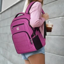 UKEIN 1PC Bagsure Travel Laptop Backpack, Business Water Resistant Laptop Backpack With USB Charging Port, College Bag For Men & Women - Màu đỏ - Xem 9