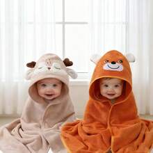 2pcs New Soft Hooded Baby Bath Towels, Soft & Comfortable, Cartoon Design, Super Absorbent Ultra-Fine Fiber Infant Towels, Can Be Used As Stroller Cover, Newborn Blanket, Children Hooded Towel. Suitable For Shower, Swimming, Beach, Home And Other Scenarios. Suitable For 0-3 Years Old Infants And Toddlers, Great Gift Choice For Halloween, Christmas - Multicolor - View 12