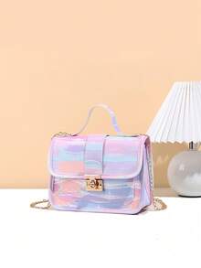 1 Stück Vintage bedruckte Plüsch Handtasche für Mädchen, süße Metall Kette Umhängetasche, lässige Dating Handytasche, ideale Wahl als Geschenk