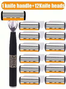 Men's Manual Safety Shaver, With 6 Layers Of Sharp Razor Blades For Smooth Shaving, An Ergonomic Manual Designed Shaving Tool That Provides An Instant Shaving Experience, Making You Feel Refreshed. It Is A Men's Shaving Tool That Is Easy To Clean, Easy To Install, Affordable And Durable.