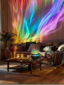 1pc Northern Light Starry Sky Atmosphere Lamp With Multi-Color LED Projection Night Light For Home Decoration, Bedroom, Living Room - Includes Remote Control, Gift For Valentine'S Day, Birthdays And Various Festivals